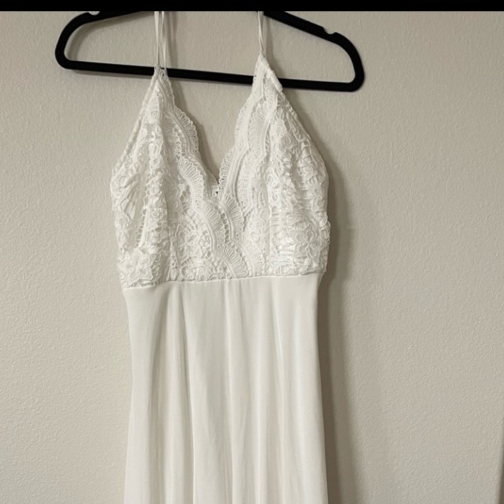 Lulu's White Halter Sundress Maxi